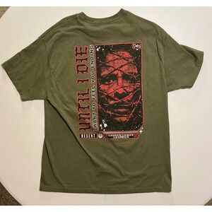 DED Nu Metal Band Resent Until I Die T-Shirt Mens XL Olive Green Y2K Grunge